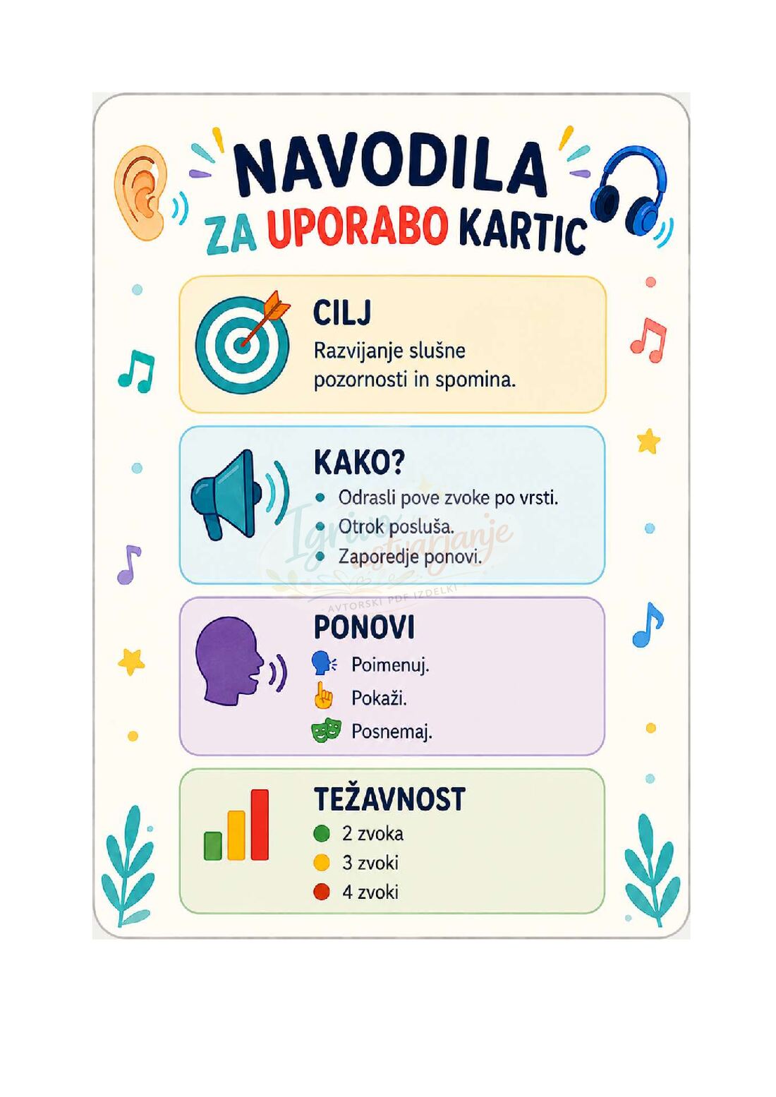 Poslušaj in ponovi -slušna pozornost - slika 3